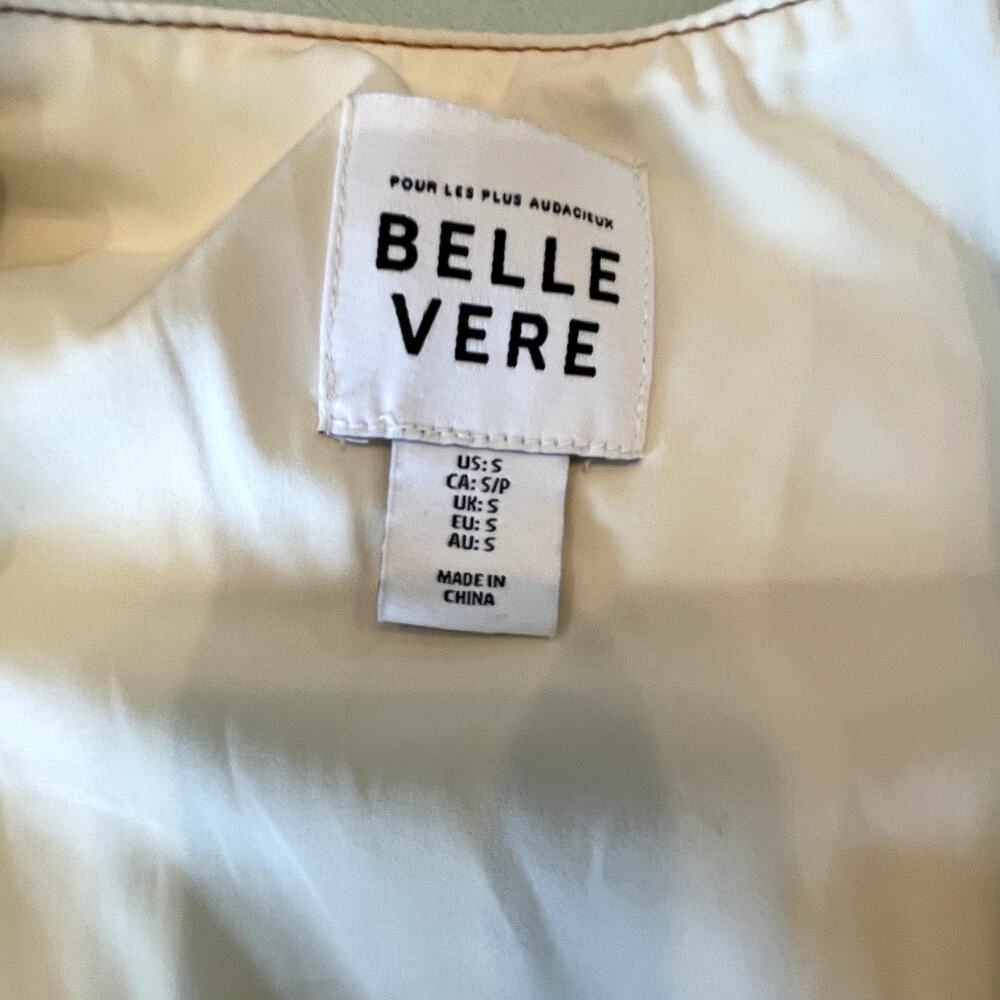 Belle Vere cream denim vest and pencil skirt set, Like New S - Picture 10 of 11